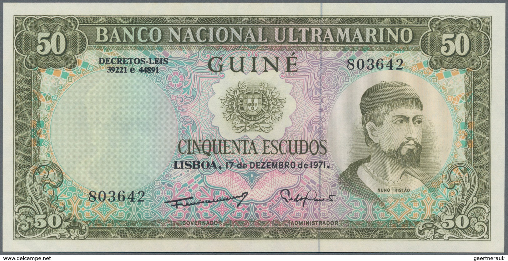 Portuguese Guinea  / Portugiesisch Guinea: Set Of 2 Notes Containing 50 & 100 Escudos 1971 P. 44, 55 - Guinee