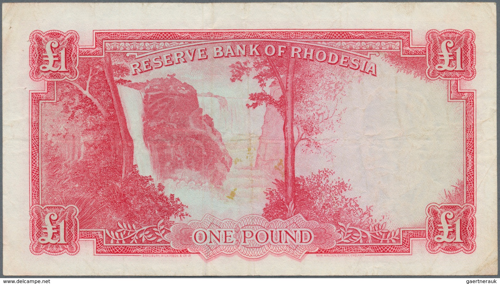 Rhodesia / Rhodesien: 1 Pound 05.10.1964 P. 25, Portrait QEII, 6 Tiny Pinholes, Vertical And Horizon - Rhodesien