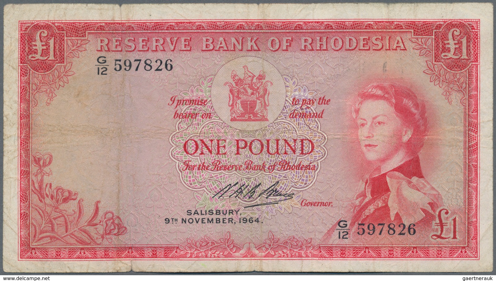 Rhodesia / Rhodesien: Set Of 2 Notes 1 Pound 1964 P. 25, One In Condition F-, The Other One With Str - Rhodesië