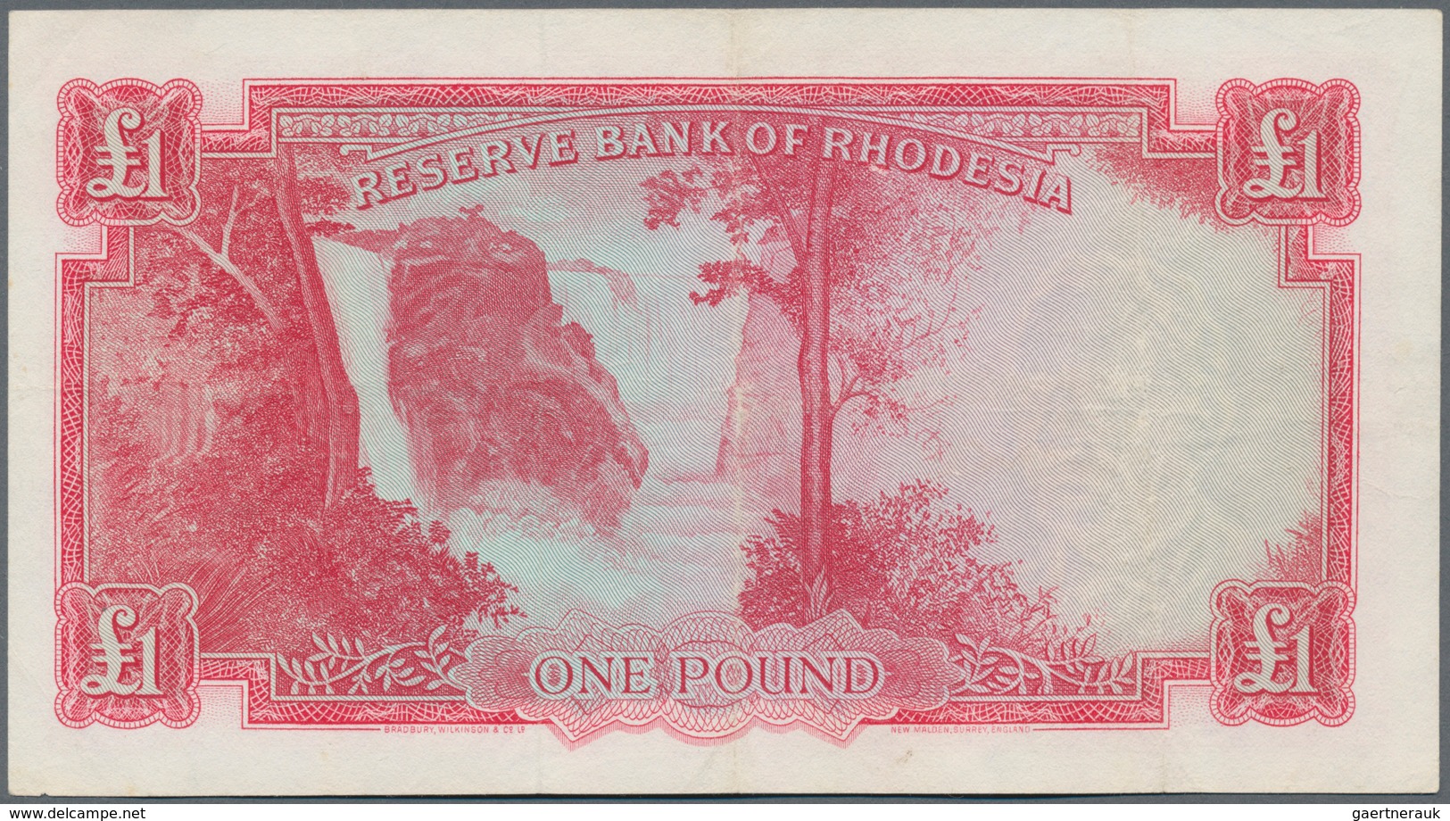 Rhodesia / Rhodesien: 1 Pound 1964 P. 25, Pressed But Still With Strongness In Paper, Light Folds An - Rhodesia