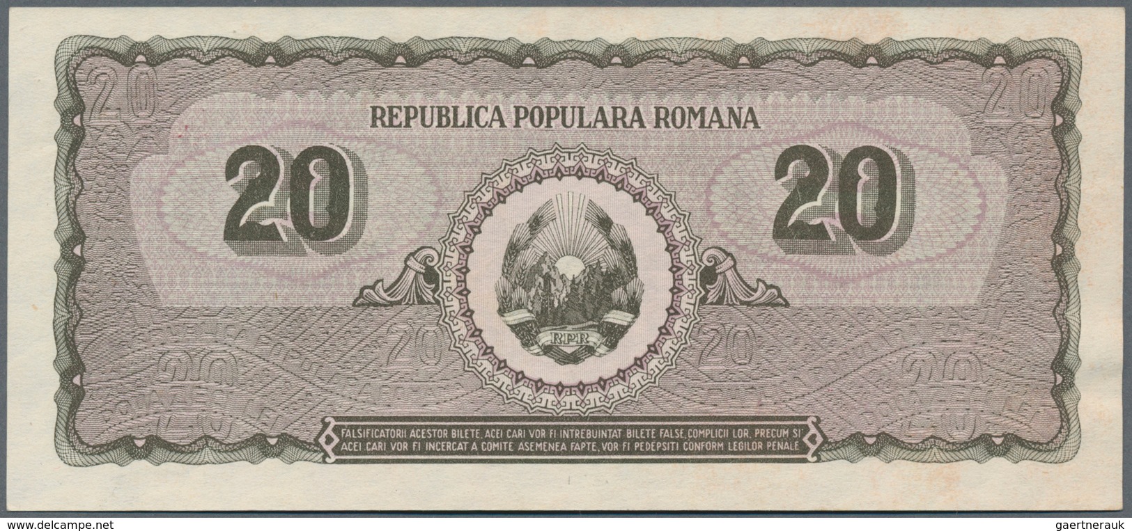 Romania / Rumänien: Very nice lot with 16 Banknotes with 1 - 5 Lei 1952, 20 Lei 1950, 1000 Lei 1948,