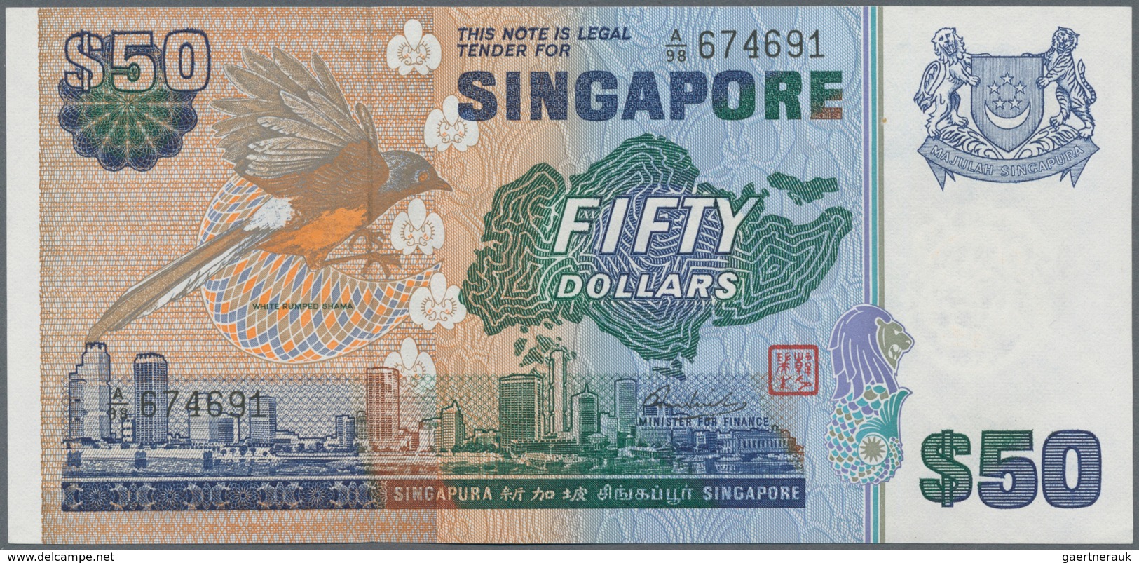 Singapore / Singapur: Set Of 2 Notes Containing 20 & 50 Dollars 1976/79 P. 12, 13 In Condition: UNC. - Singapore