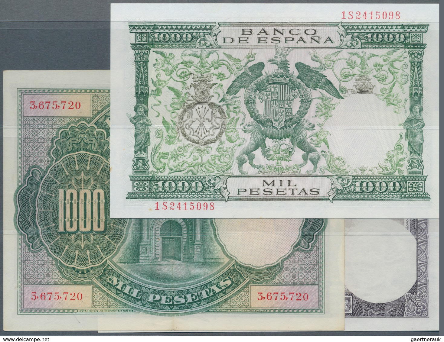 Spain / Spanien: Very Nice Set With 3 Banknotes 1000 Pesetas 1925 P.70c In VF, 1000 Pesetas 1957 P.1 - Autres & Non Classés