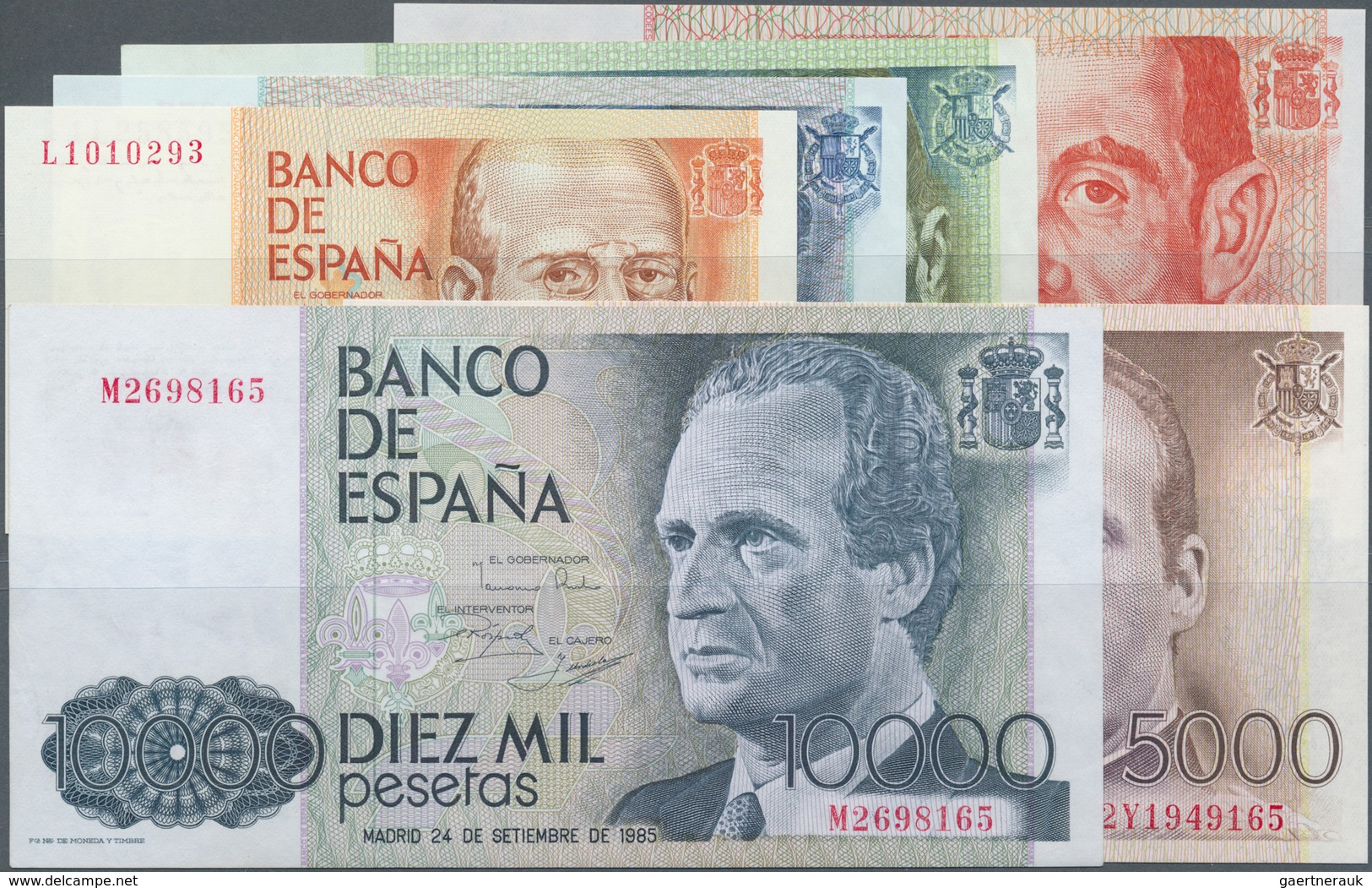 Spain / Spanien: Set Of 6 Notes Complete Set From 200 To 5000 Pesetas 1979/80/85 P. 156-161, The 200 - Andere & Zonder Classificatie