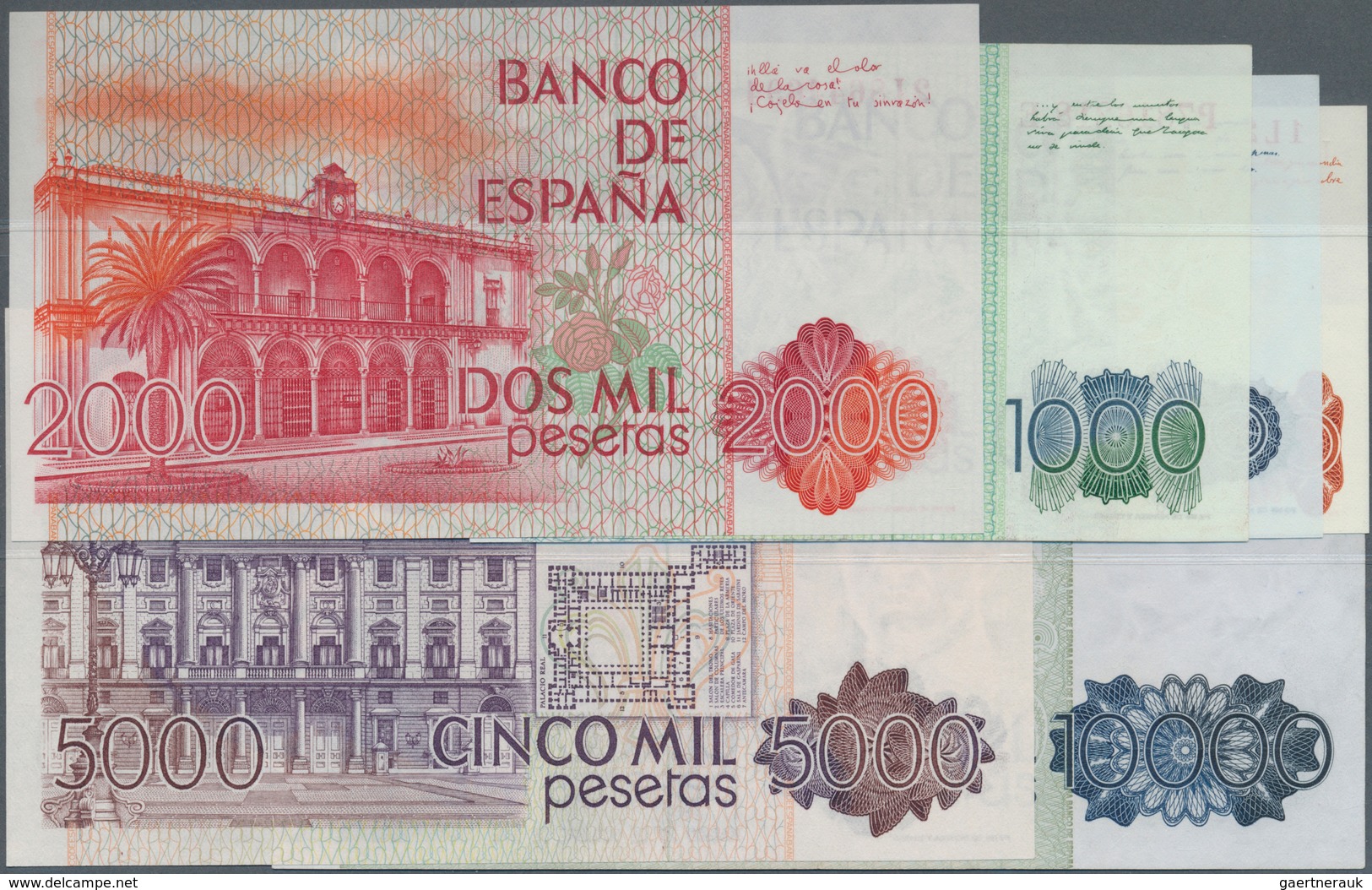 Spain / Spanien: Set Of 6 Notes Complete Set From 200 To 5000 Pesetas 1979/80/85 P. 156-161, The 200 - Otros & Sin Clasificación