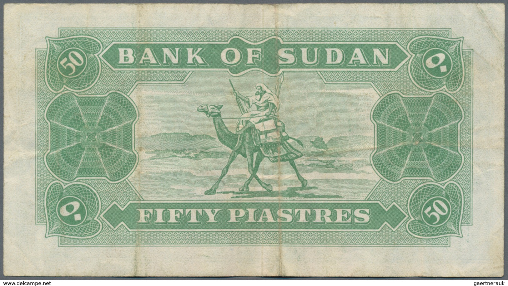 Sudan: 50 Piastres 1964 P. 7a, Used With Folds And Creases, Stained Paper But No Repairs, Condition: - Soedan