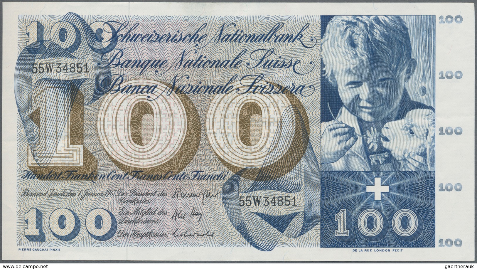 Switzerland / Schweiz: Pair With 100 Franken December 23rd 1965 And 100 Franken January 1st 1967, P. - Suiza