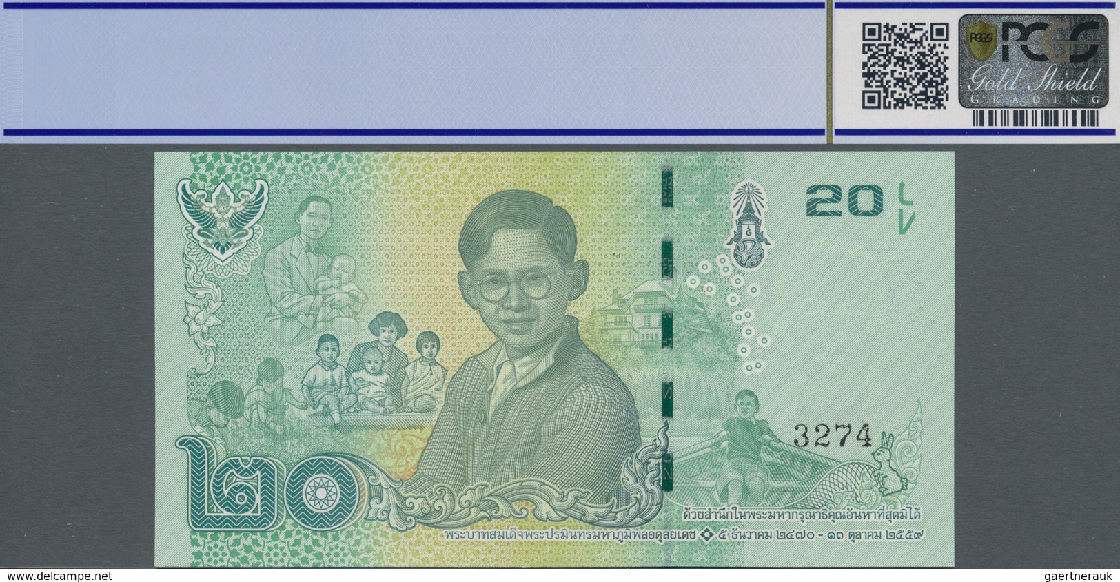 Thailand: Original folder of the Bank of Thailand with 5 Specimen 20 - 1000 Baht 2017 commemorating