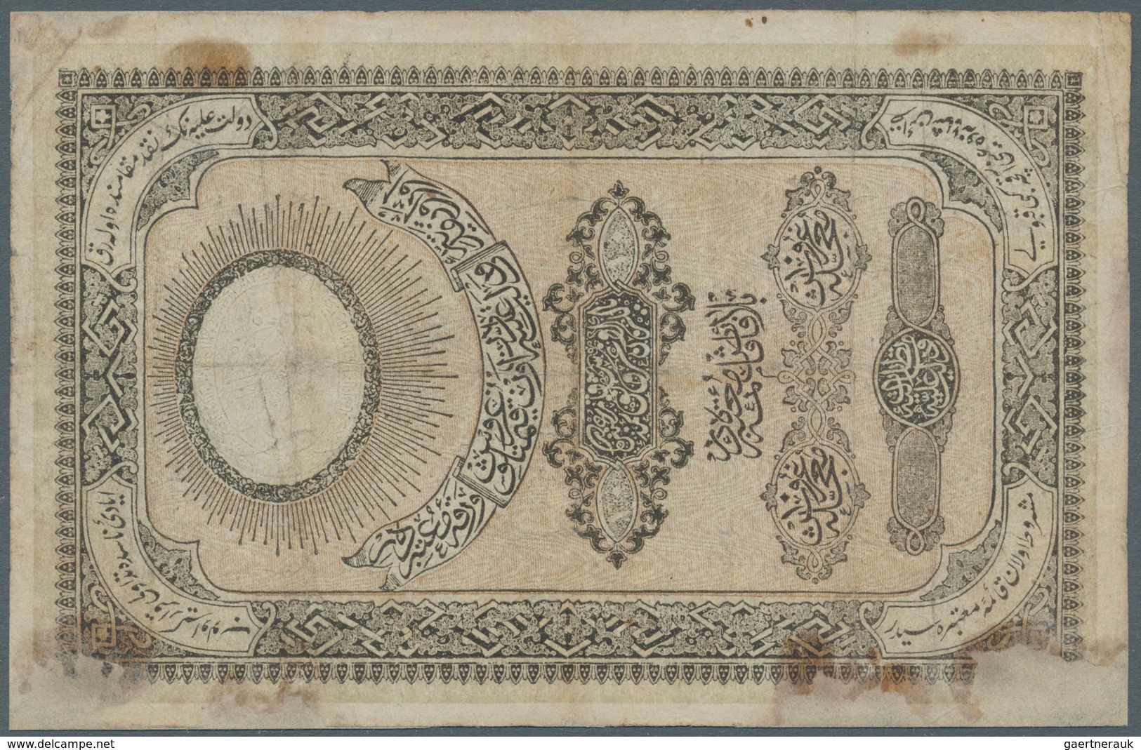 Turkey / Türkei: 10 Kurush ND(1855-57), P.15, Highly Rare Banknote, Repaired And Restored Along The - Turquie