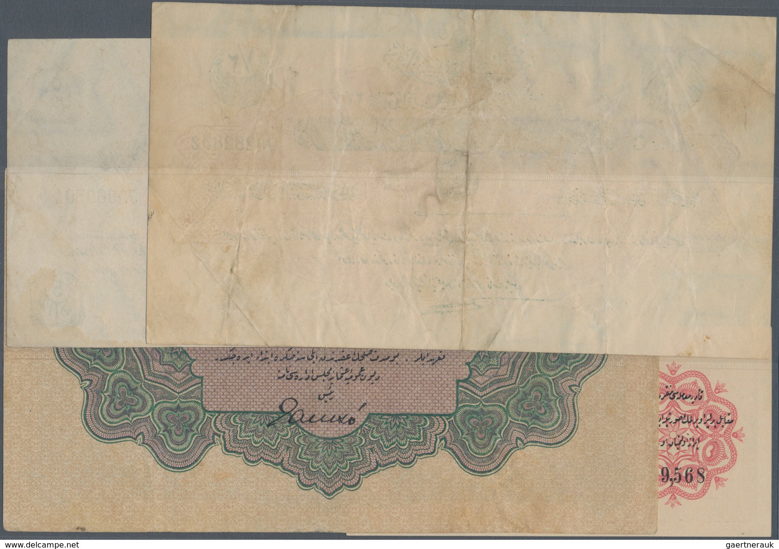 Turkey / Türkei: Set Of 4 Banknotes Containing 2 1/2 Piastres 1913 P. 86 (aUNC), 5 Piastres 1913 P. - Turquia