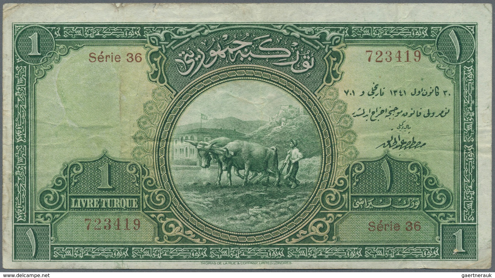 Turkey / Türkei: 1 Livre 1926, P.119, Nice Original Shape With Lightly Toned Ppaer And Several Folds - Turquie