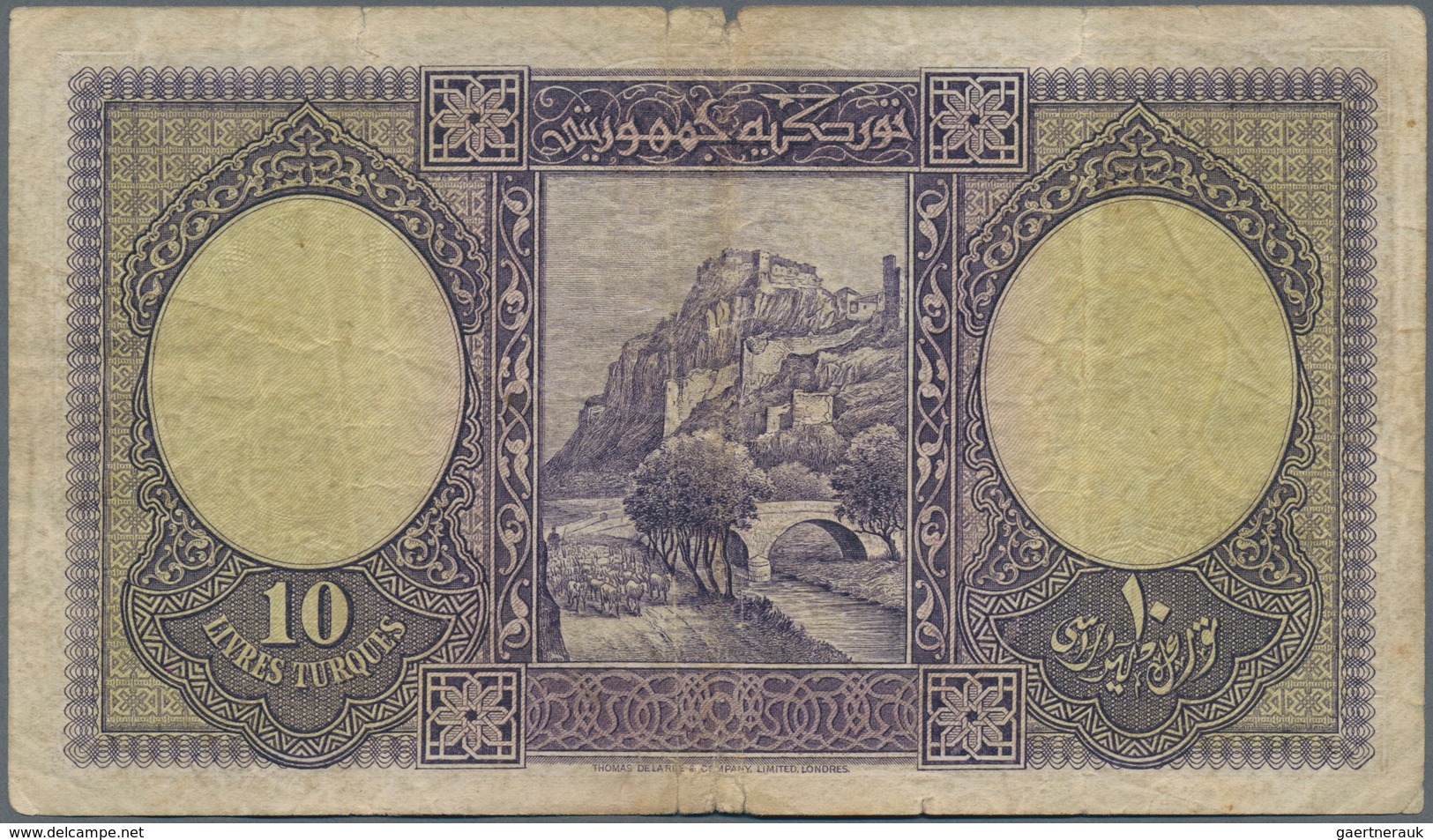 Turkey / Türkei: 10 Livres ND P. 121, Use With Folds And Creases, Stronger Center Fold With Border S - Turkije
