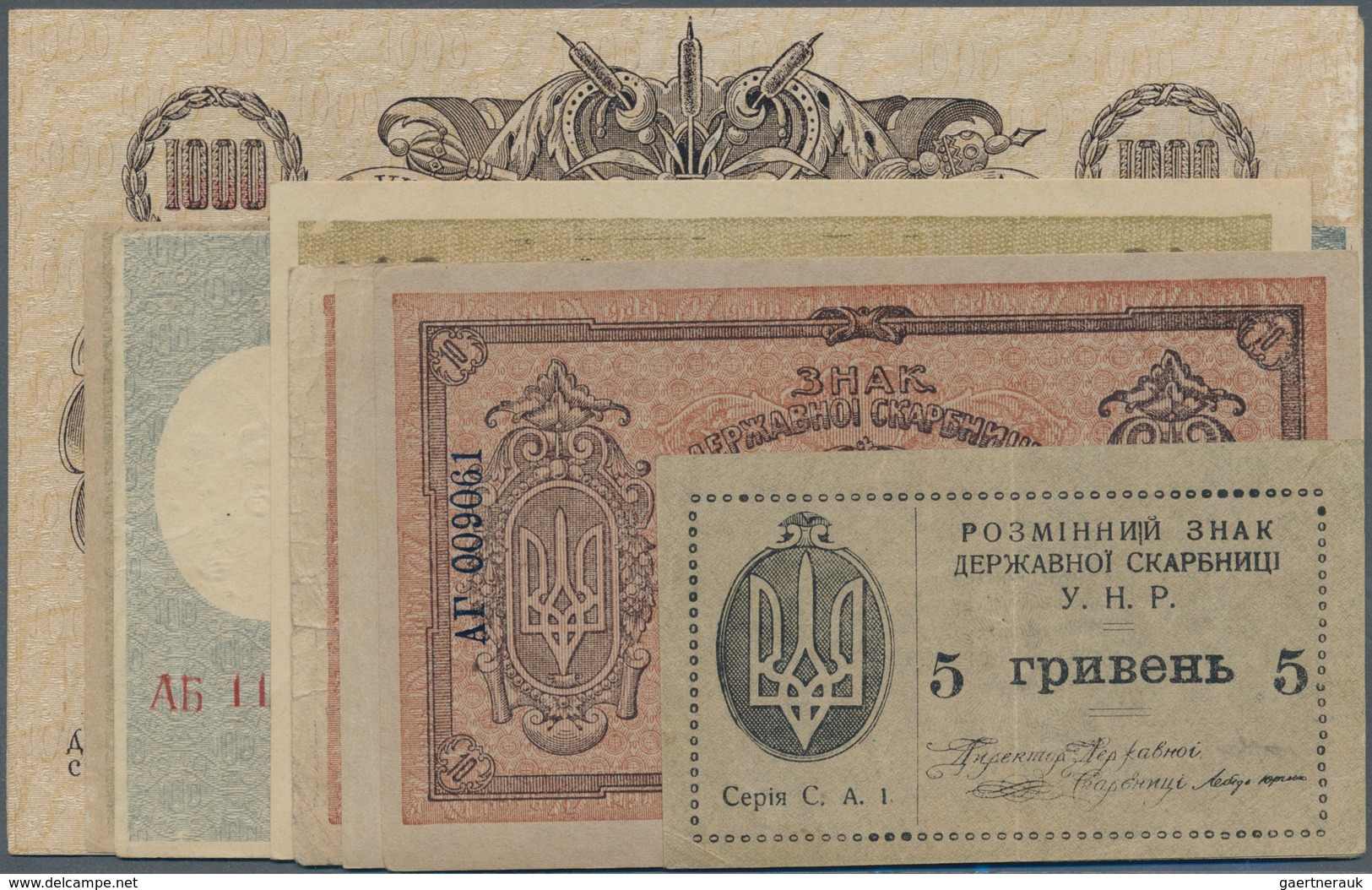 Ukraina / Ukraine: Huge Set With 11 Banknotes Series 1918-1920 Containing 3 X 1000 Karbovantsiv ND(1 - Ucrania