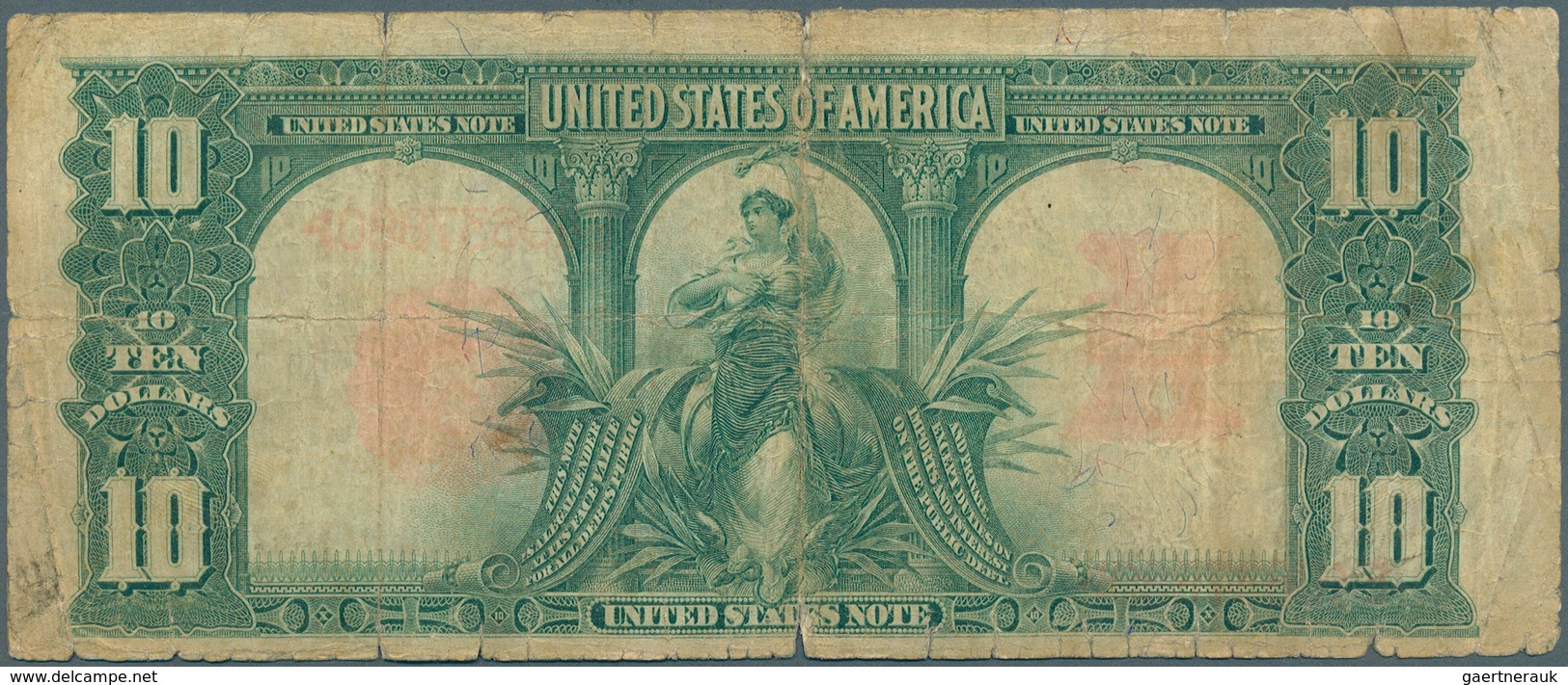 United States Of America: 10 Dollars 1901, Signature Speelman & White, P.185 In Well Worn Condition - Andere & Zonder Classificatie