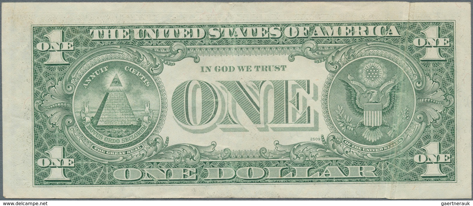 United States Of America: Error Note 1 Dollar 1977 P. 462, With Error Print, Caused By Fold Error In - Sonstige & Ohne Zuordnung