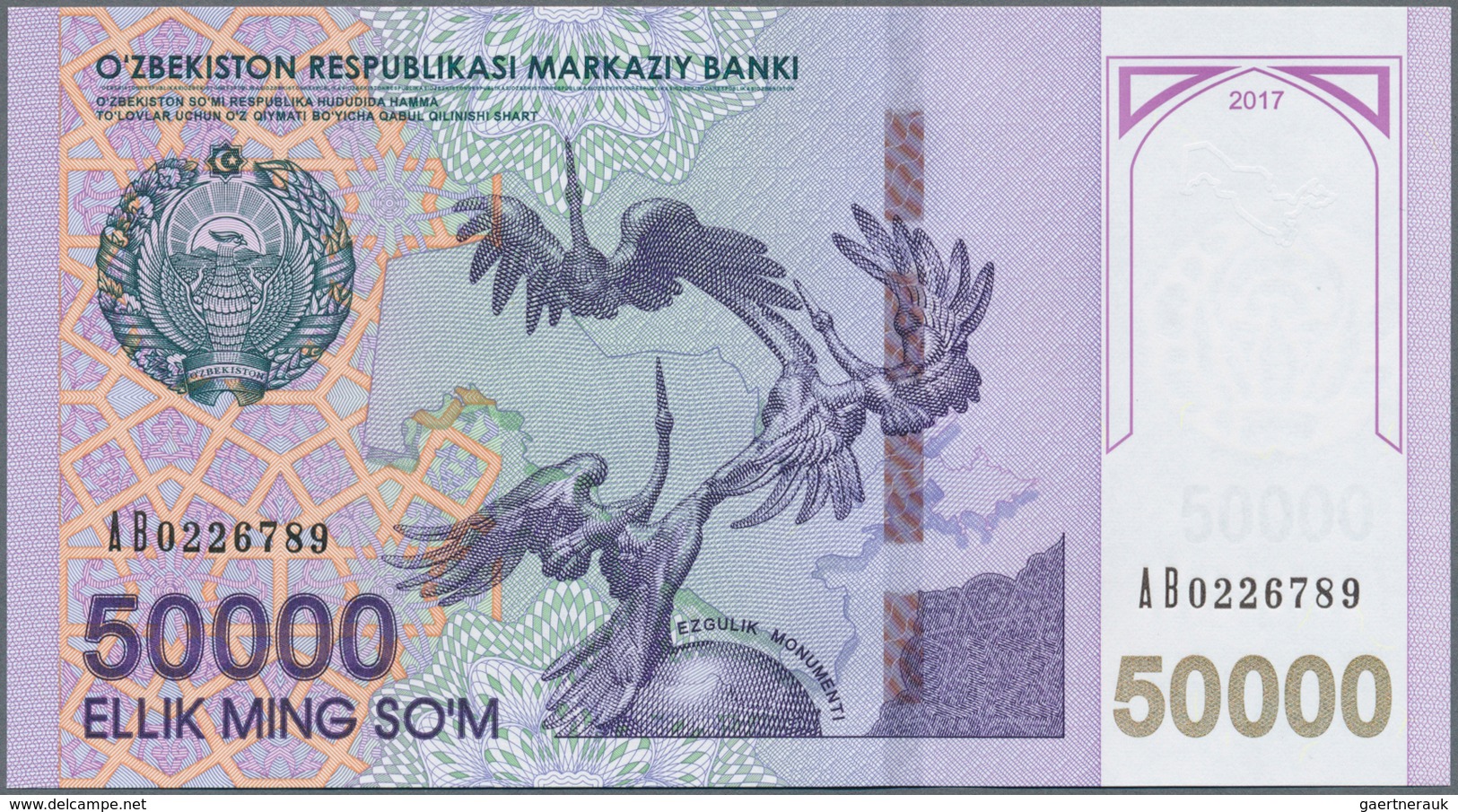 Uzbekistan / Usbekistan: Huge Set With 27 Banknotes Series 1992 - 2017 Containing This Items: P.61a, - Oezbekistan