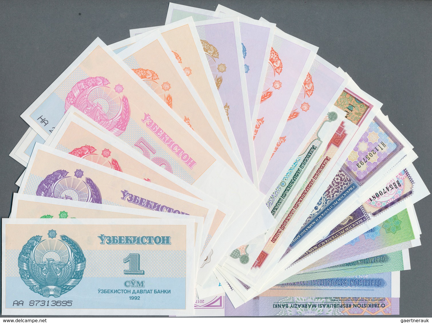 Uzbekistan / Usbekistan: Huge Set With 27 Banknotes Series 1992 - 2017 Containing This Items: P.61a, - Usbekistan