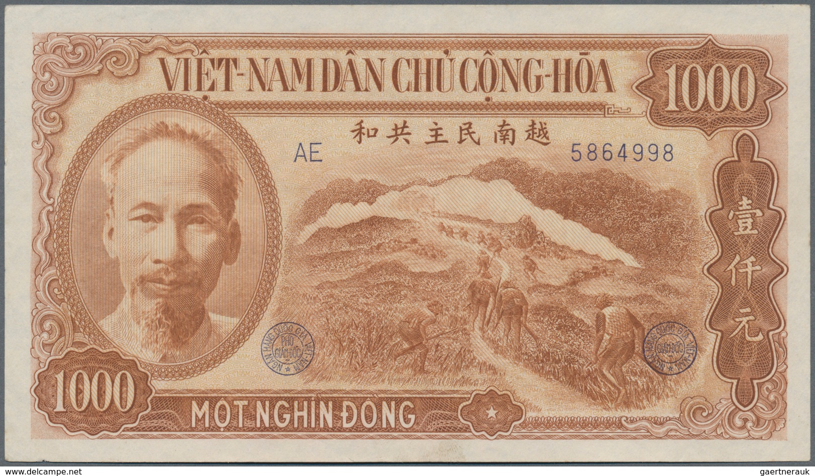 Vietnam: 1000 Dong1951 And 5000 Dong 1953, P.65, 66, Both In About F+ To VF Condition. (2 Pcs.) - Viêt-Nam