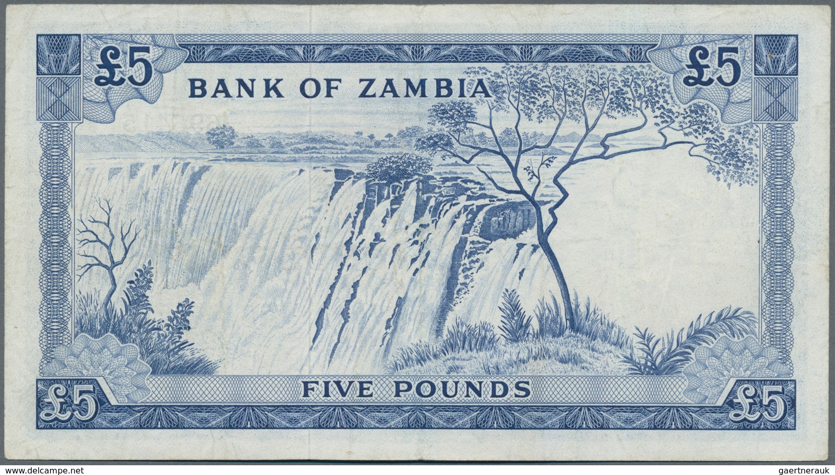 Zambia / Sambia: 5 Pounds ND(1964) P. 3, In Used Condition Pressed With Light Folds In Paper, No Hol - Sambia