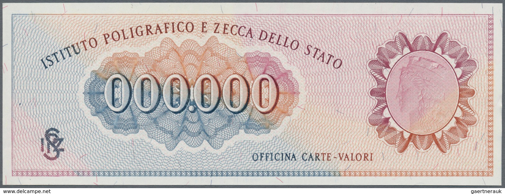 Testbanknoten: Interesting Test Note Printed By Italian National Printing Works "Istituto Poligrafic - Fiktive & Specimen