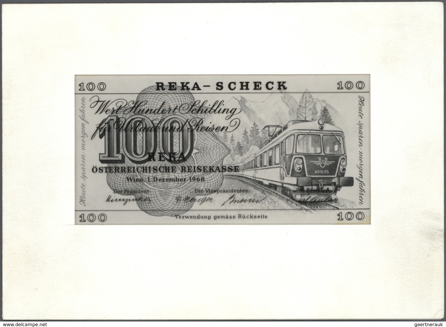 Austria / Österreich: Design Study Of A Designer From The Austrian States Printing Works For A 100 S - Oostenrijk