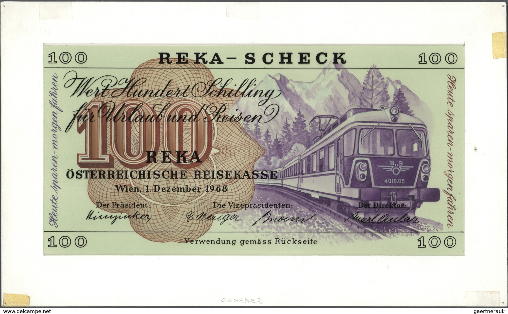 Austria / Österreich: Design Study Of A Designer From The Austrian States Printing Works For A 100 S - Austria