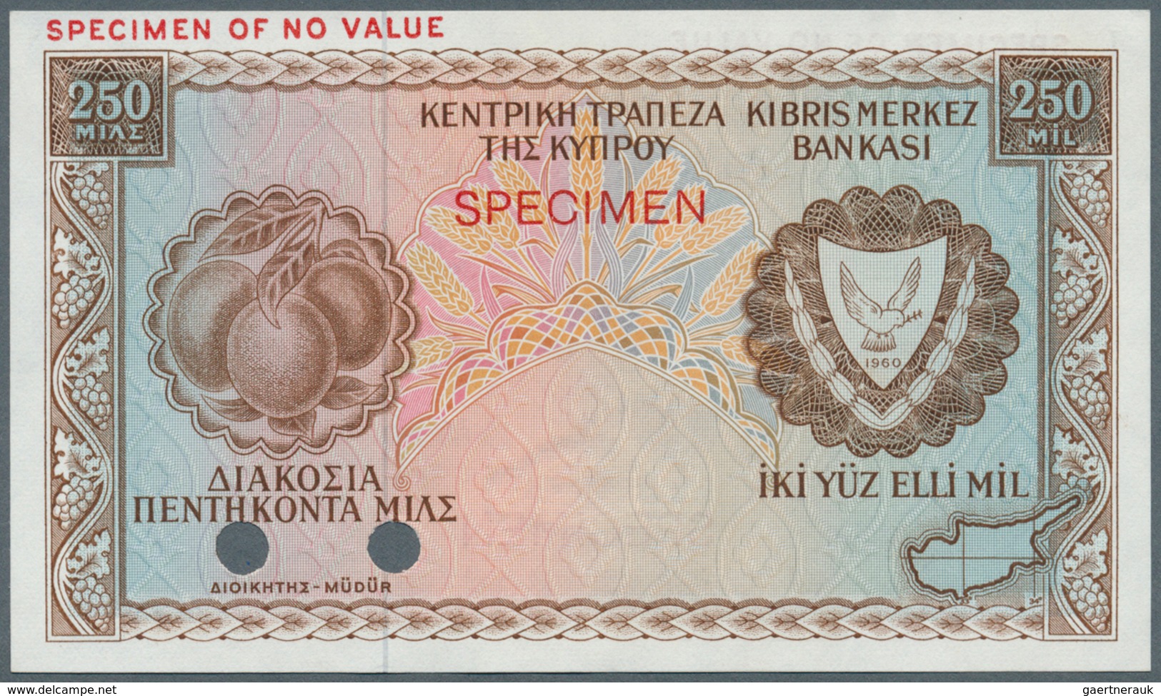 Cyprus / Zypern: 250 Mils Color Trial Specimen, P.41cts In Perfect UNC Condition - Chipre