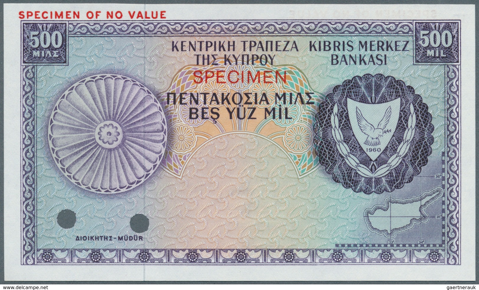 Cyprus / Zypern: 500 Mils Color Trial Specimen, P.42cts In Perfect UNC Condition - Cyprus