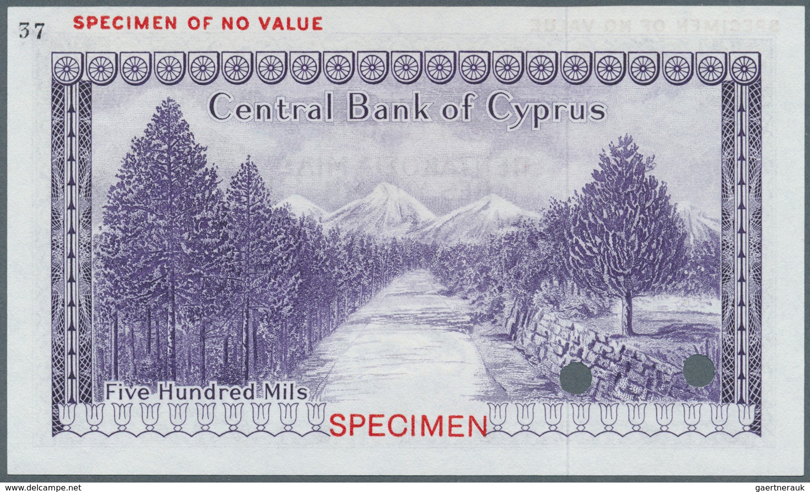 Cyprus / Zypern: 500 Mils Color Trial Specimen, P.42cts In Perfect UNC Condition - Zypern