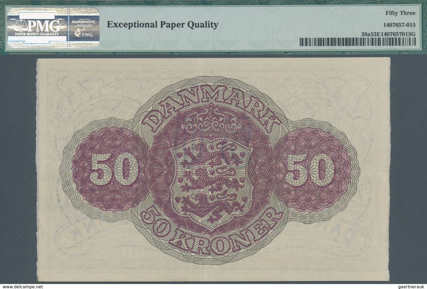 Denmark  / Dänemark: 50 Kroner 1944 P. 38a, Condition: PMG Graded 53 About UNC EPQ. - Dinamarca