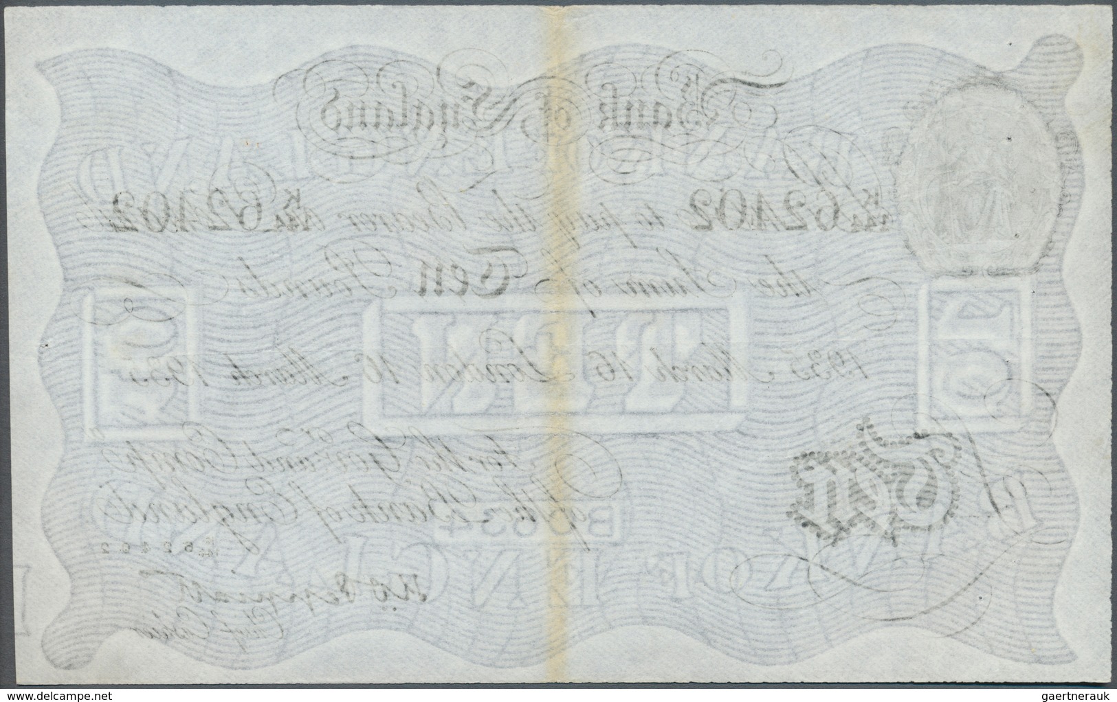 Great Britain / Großbritannien: 10 Pounds 1935 P. 336a, Issued In London, Center Fold With Staining, - Otros & Sin Clasificación