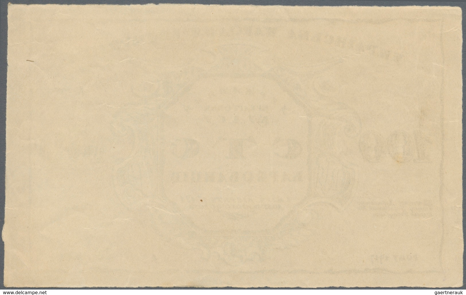 Ukraina / Ukraine: 100 Karbovantsiv 1917 Without Backprint - SPECIMEN, P.1s. Condition: UNC - Ucrania