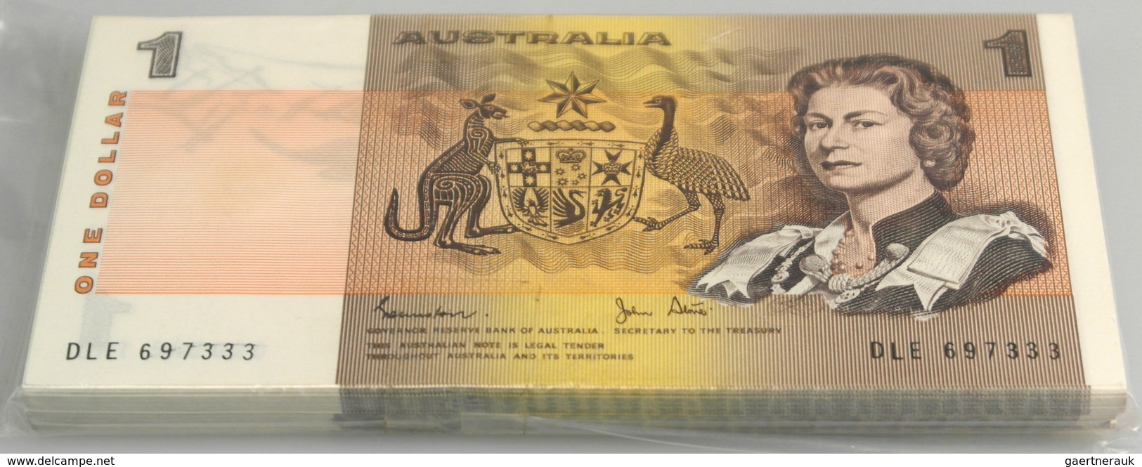 Australia / Australien: Origial Bundle Of 100 Pcs 1 Dollar ND P. 42c In UNC. (100 Pcs) - Autres & Non Classés