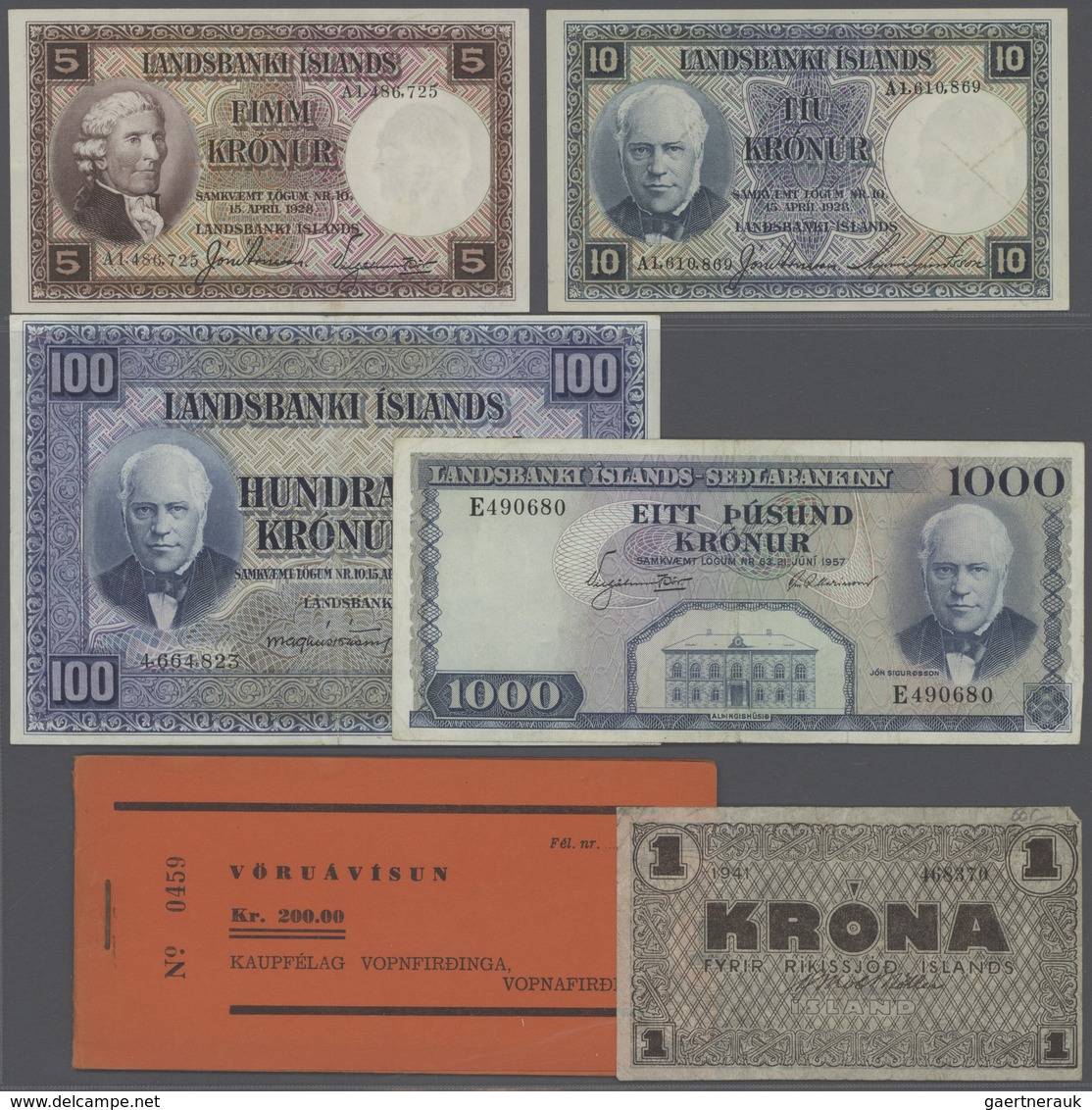 Iceland / Island: Lot Of About 100 Banknotes From Iceland Plus About 80 Complete Booklets Of Purchas - Islandia