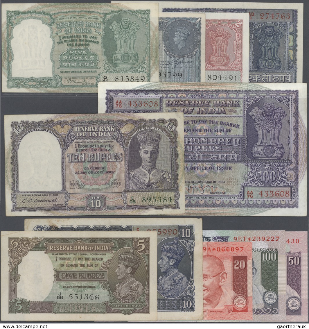 India / Indien: Large Lot Of About 1050 Pieces Containing The Following Pick Numbers In Different Co - India