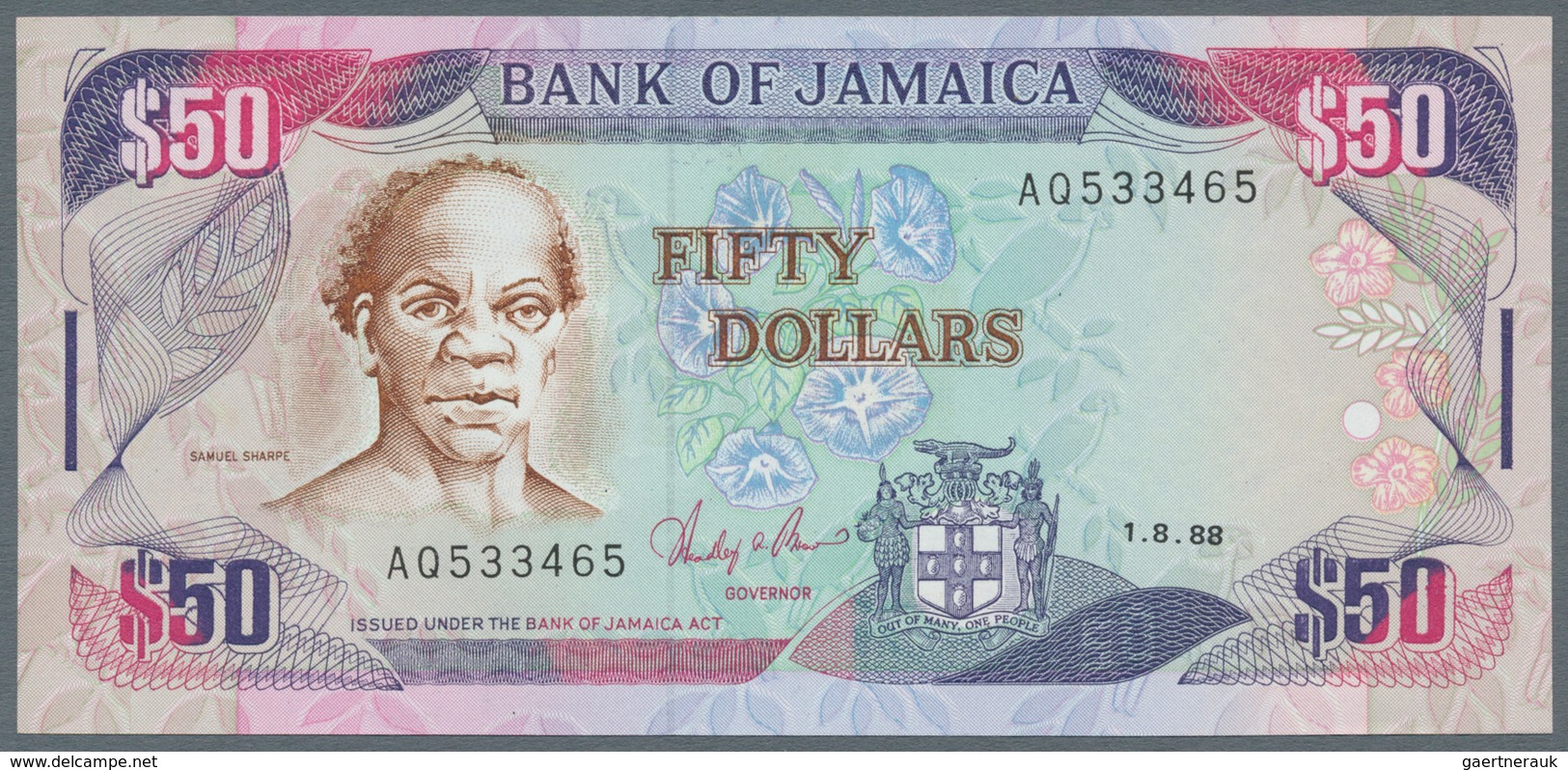 Jamaica: Lot With 38 Banknotes Jamaica 1 - 500 Dollars ND(1970's) - 1999 In F- To UNC Condition. (38 - Jamaica