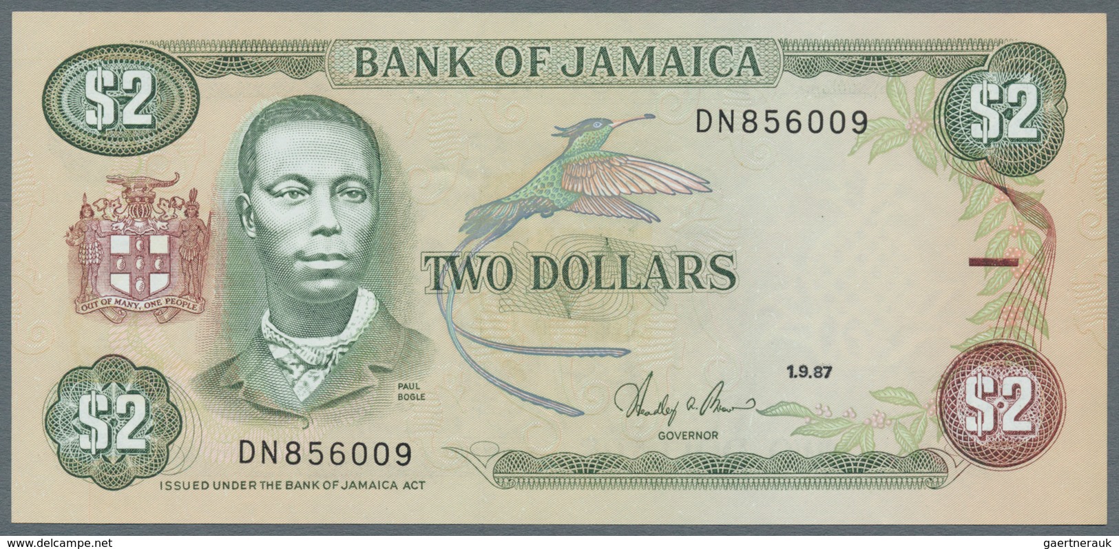 Jamaica: Lot with 38 banknotes Jamaica 1 - 500 Dollars ND(1970's) - 1999 in F- to UNC condition. (38