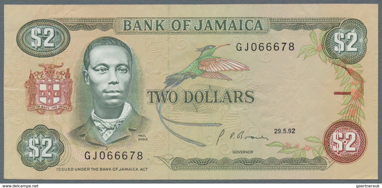 Jamaica: Lot with 38 banknotes Jamaica 1 - 500 Dollars ND(1970's) - 1999 in F- to UNC condition. (38