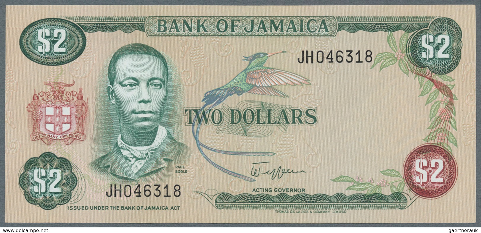 Jamaica: Lot with 38 banknotes Jamaica 1 - 500 Dollars ND(1970's) - 1999 in F- to UNC condition. (38