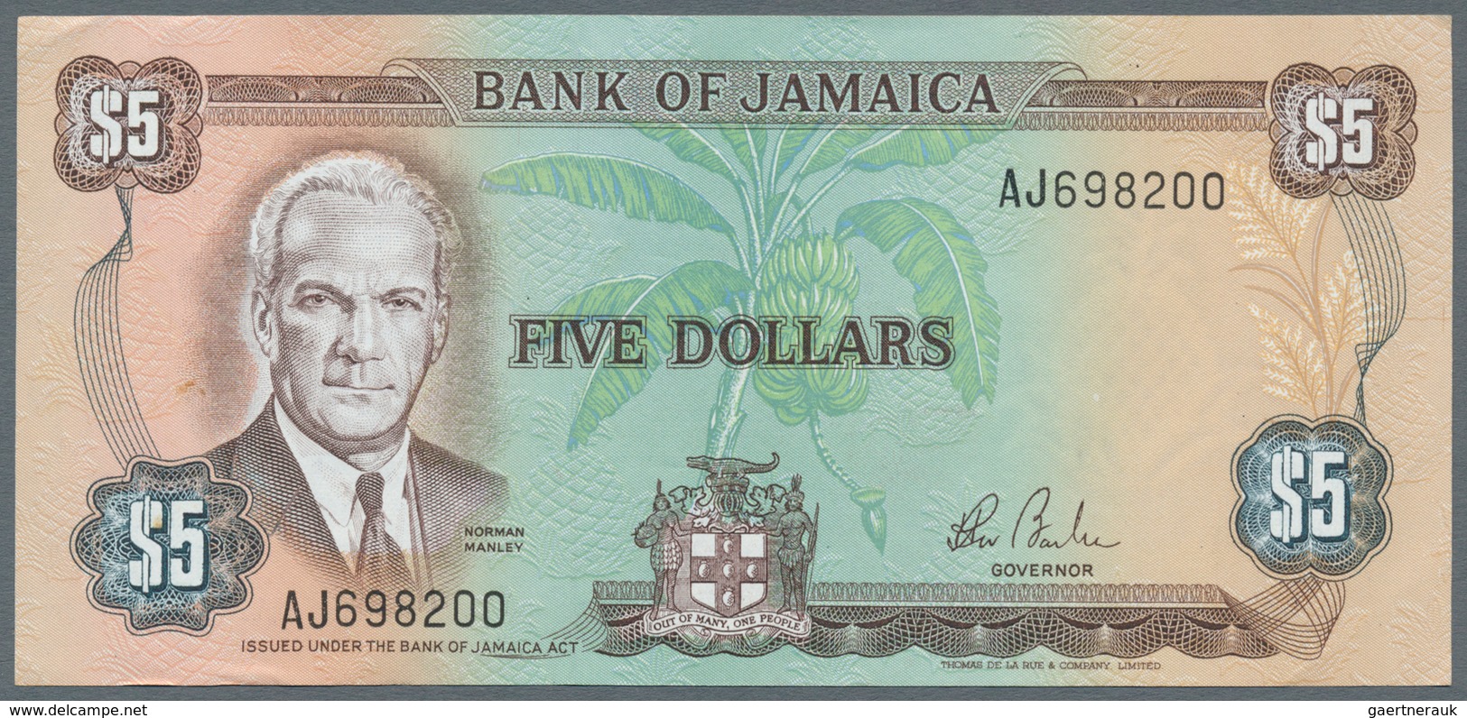 Jamaica: Lot with 38 banknotes Jamaica 1 - 500 Dollars ND(1970's) - 1999 in F- to UNC condition. (38