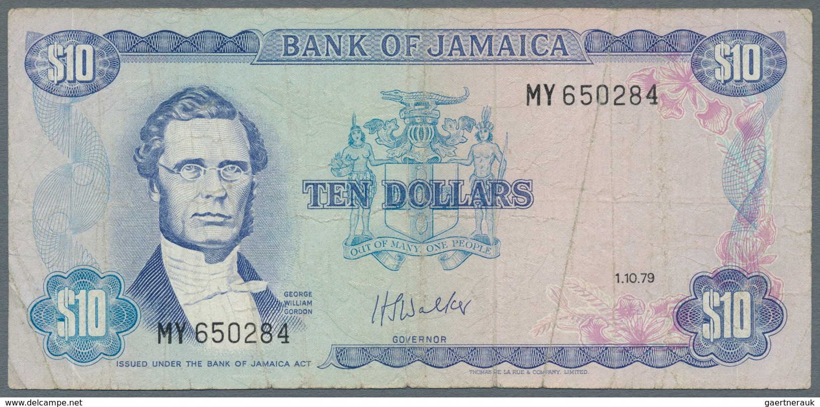 Jamaica: Lot with 38 banknotes Jamaica 1 - 500 Dollars ND(1970's) - 1999 in F- to UNC condition. (38