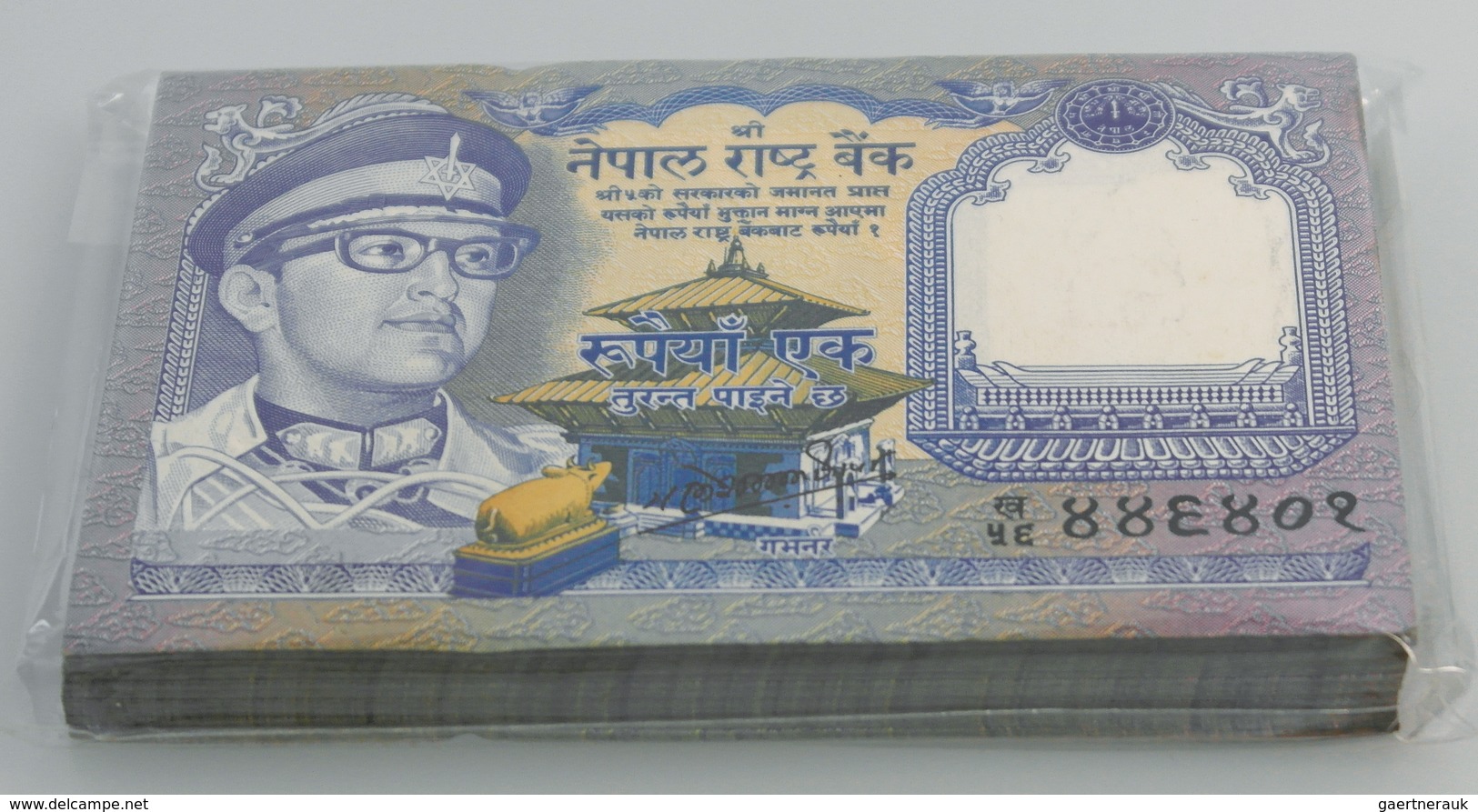 Nepal: Bundle With 100 Pcs. Nepal 1 Rupee 1974, P.22 In UNC - Nepal