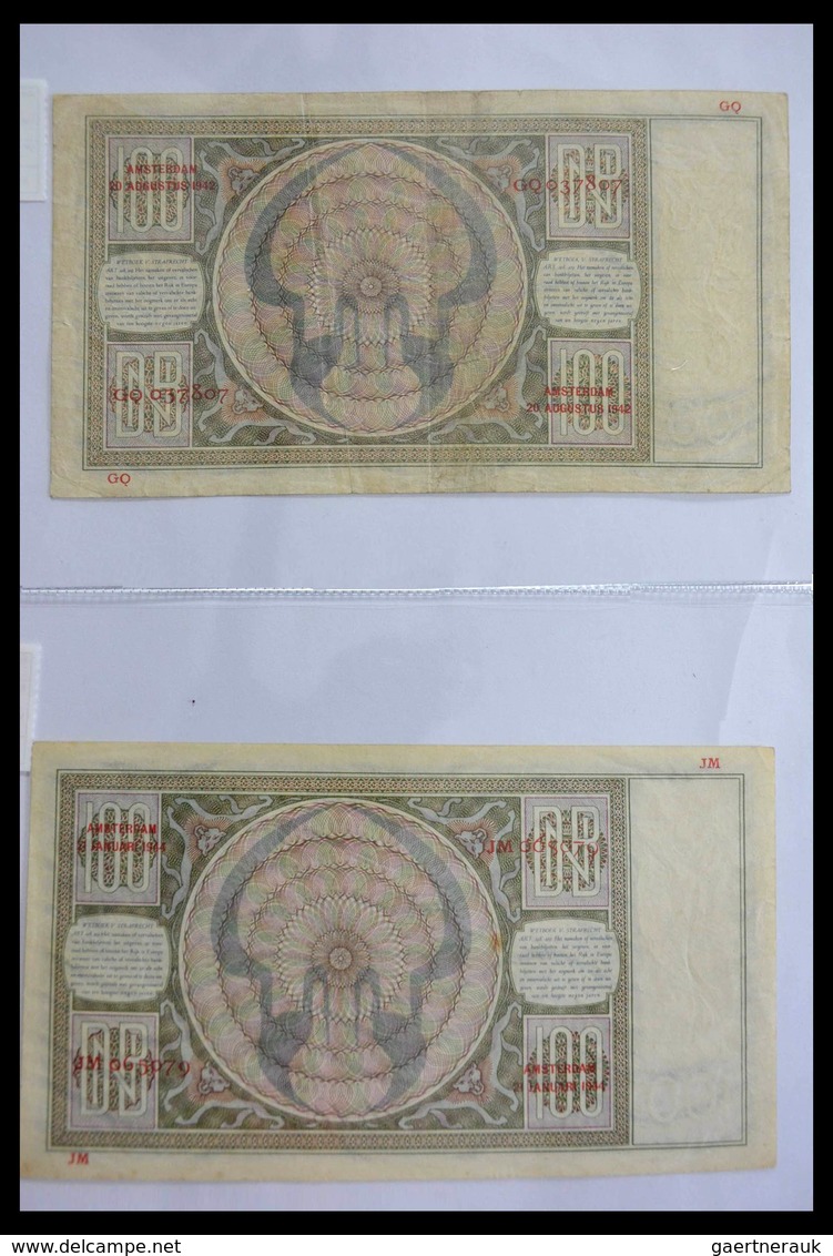 Netherlands / Niederlande: Album with 40 old banknotes of the Netherlands, from 1 guilder till 1000