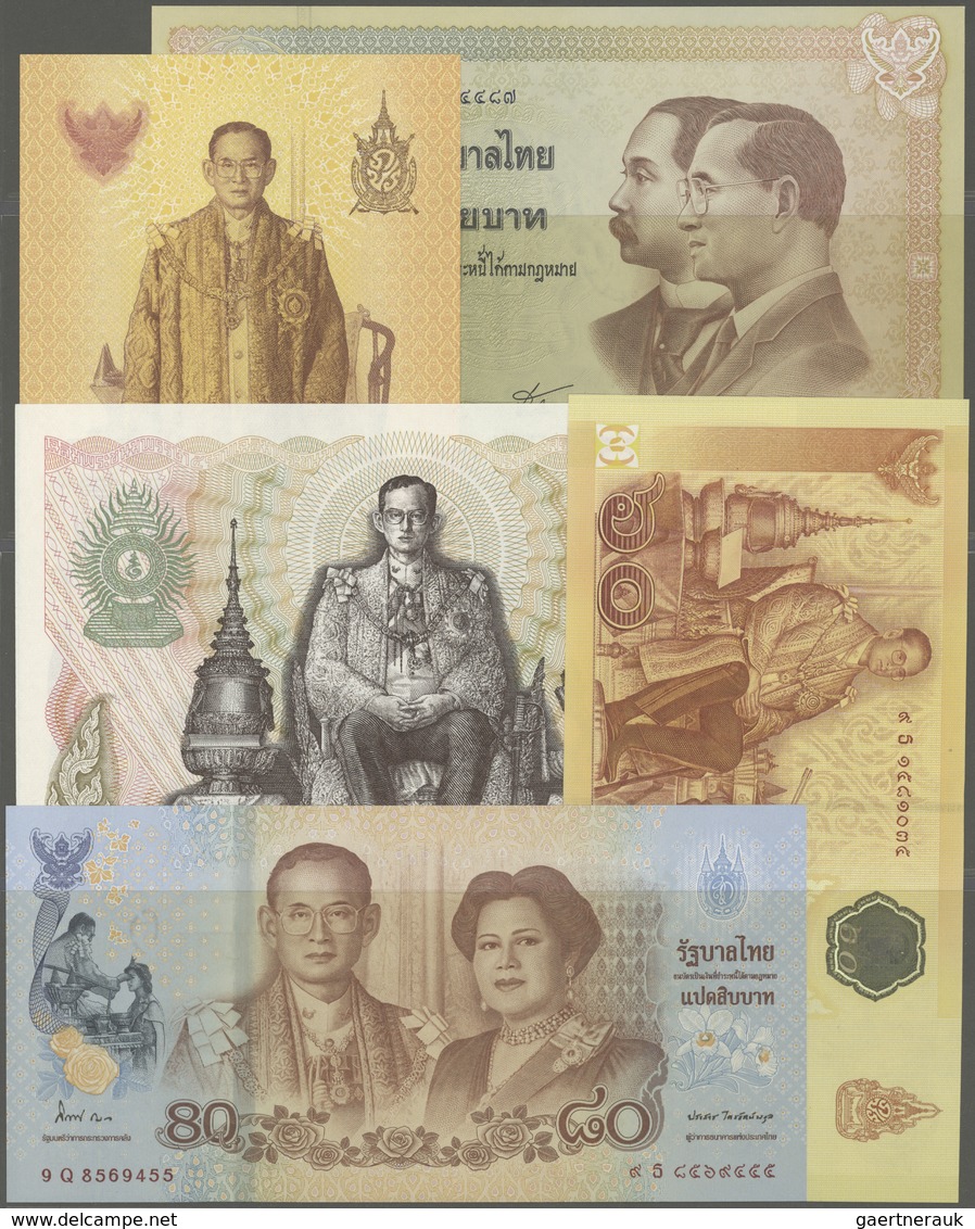 Thailand: Set Of 12 Commemorative Banknote Issues Containing 11x Thailand With Pick Numbers 93, 101, - Tailandia