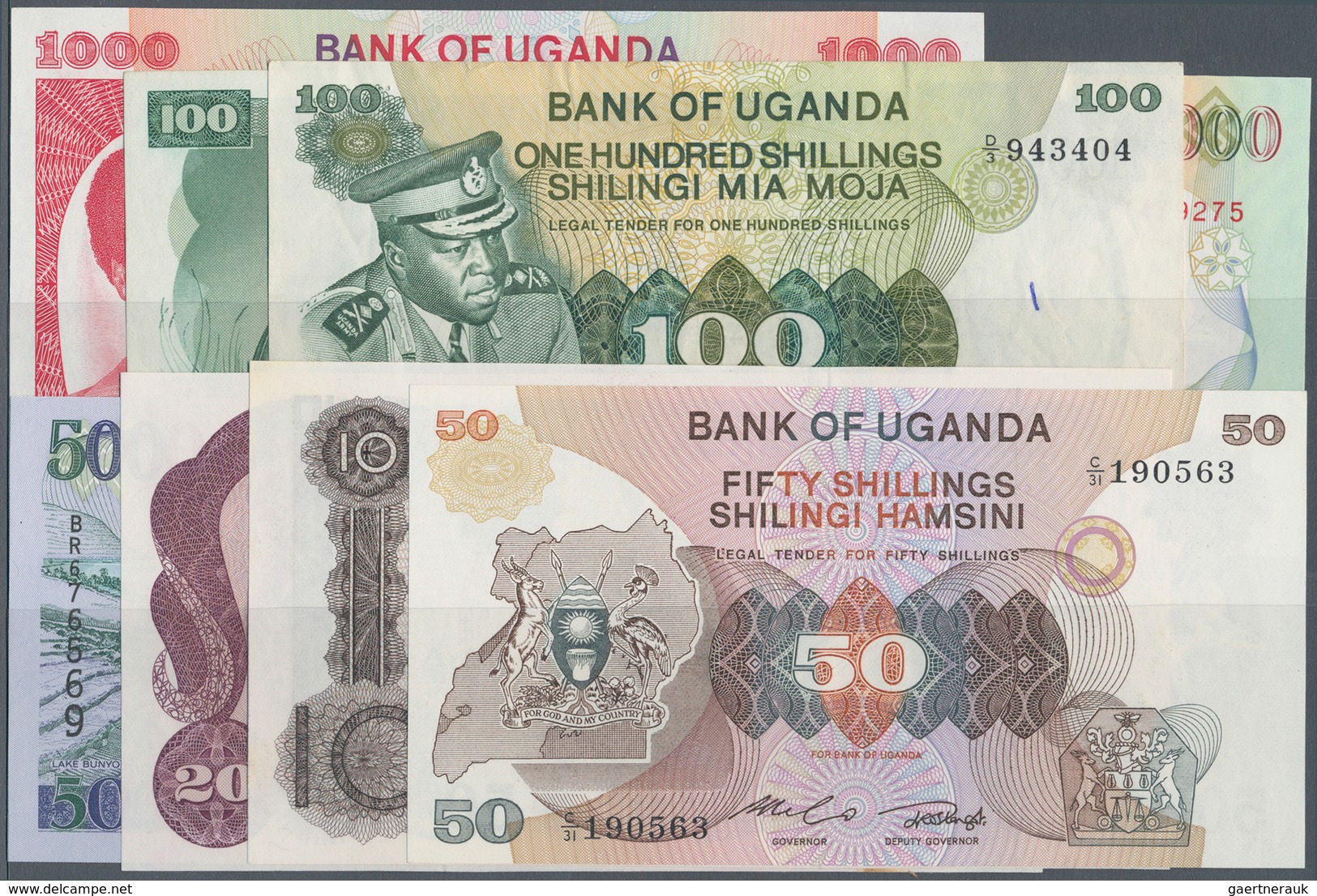 Uganda: Large Lot Of About 260 Banknotes, Different Issues And Denominations In Various Qualities An - Oeganda