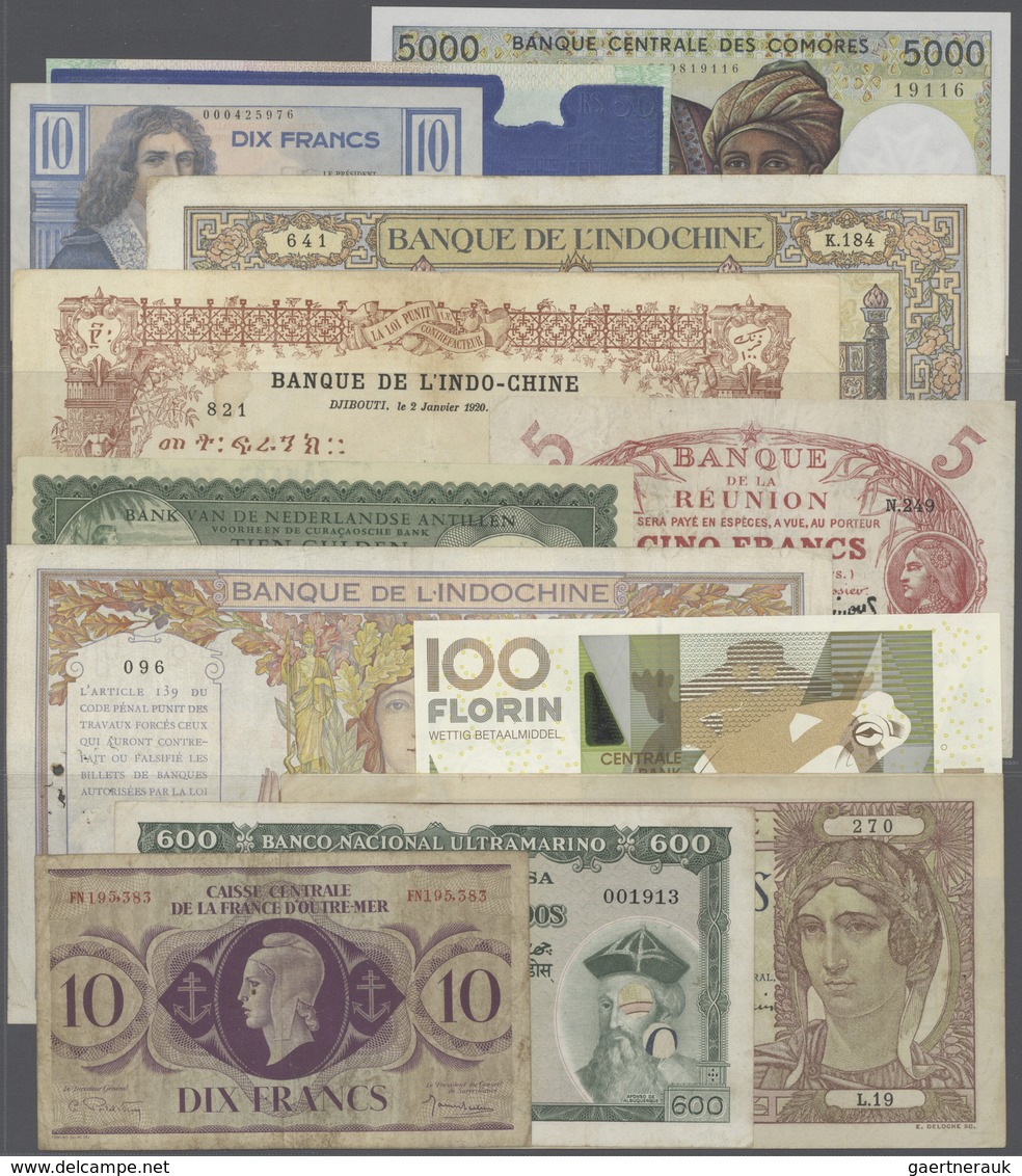 Alle Welt: Large High Value Lot Of 77 Mostly Different Banknotes From Various Countries, Mostly Colo - Autres & Non Classés