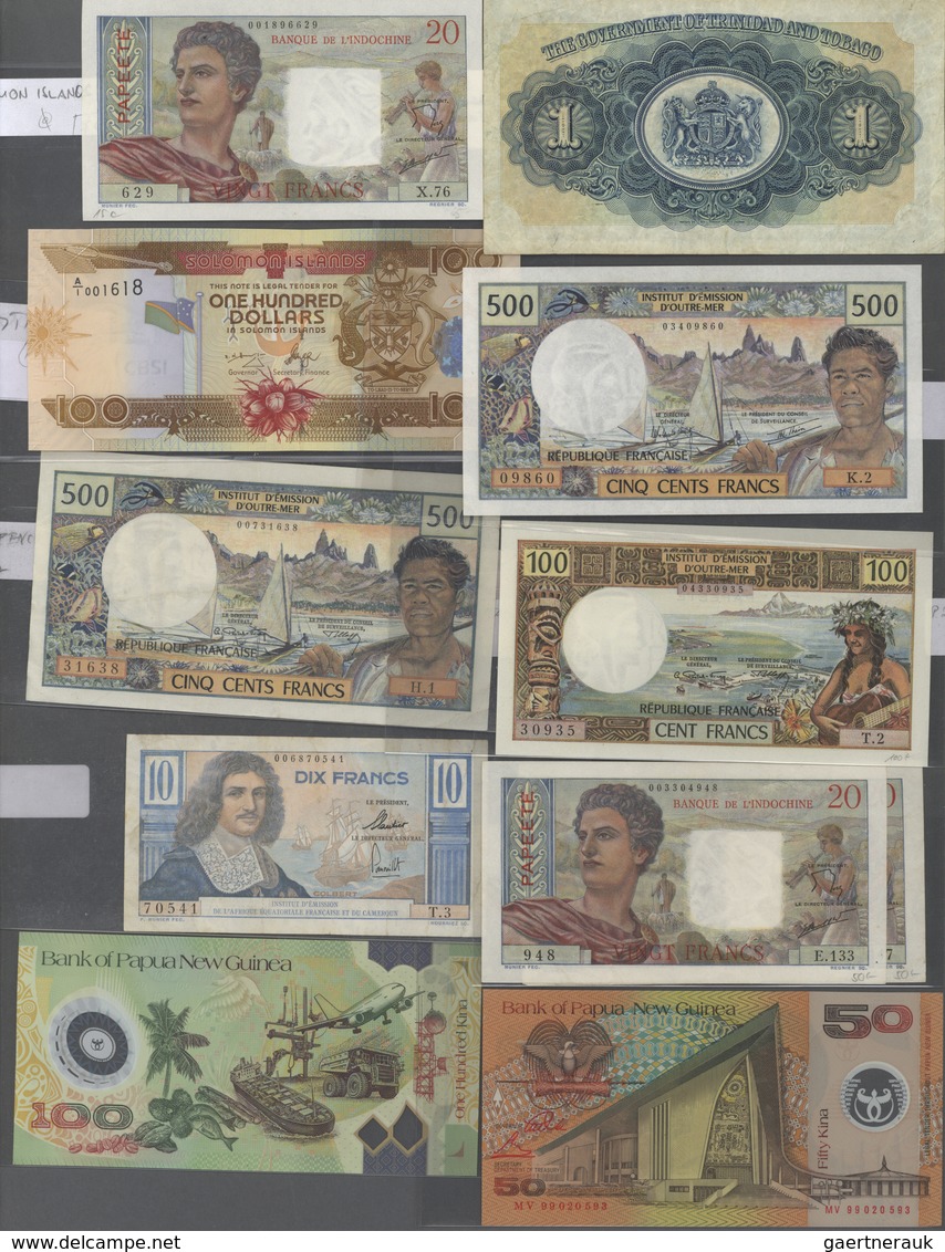 Alle Welt: Large High Value Lot Of 77 Mostly Different Banknotes From Various Countries, Mostly Colo - Otros & Sin Clasificación