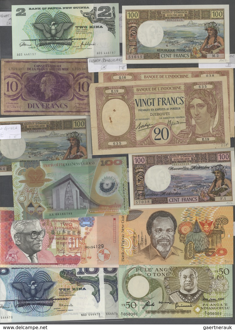 Alle Welt: Large High Value Lot Of 77 Mostly Different Banknotes From Various Countries, Mostly Colo - Otros & Sin Clasificación