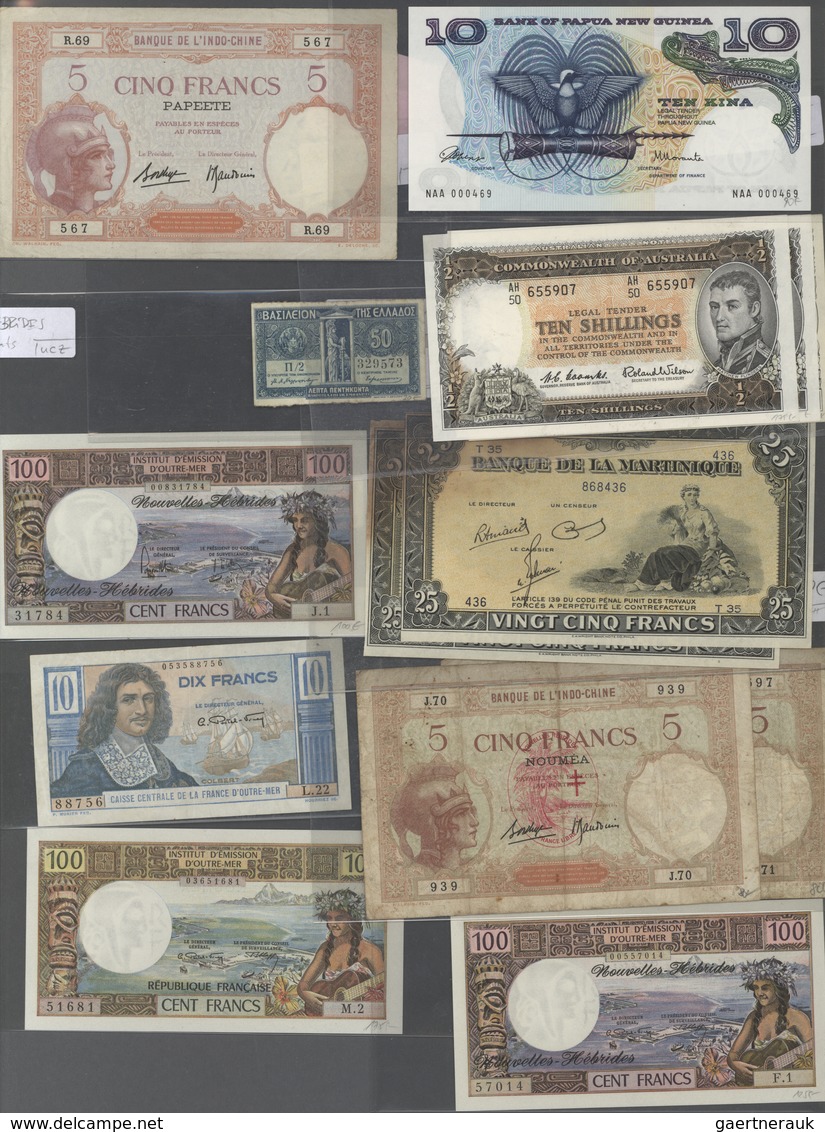 Alle Welt: Large High Value Lot Of 77 Mostly Different Banknotes From Various Countries, Mostly Colo - Otros & Sin Clasificación