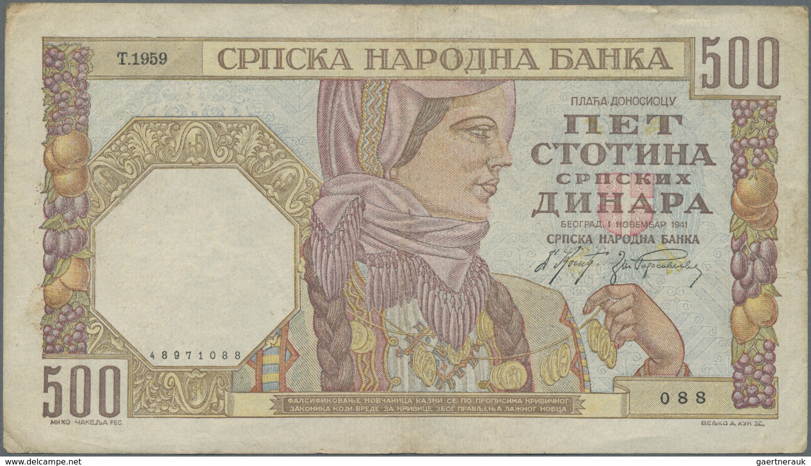 Alle Welt: set of 8 different banknotes for example containing; Lithuania 1 Centas 1922, 10 Litu 192